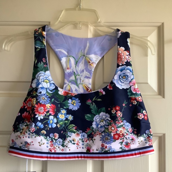 Johnny Was Set Bee Active High Waisted Slit Leggings And Sports Bra Floral SZ XL - Picture 12 of 16